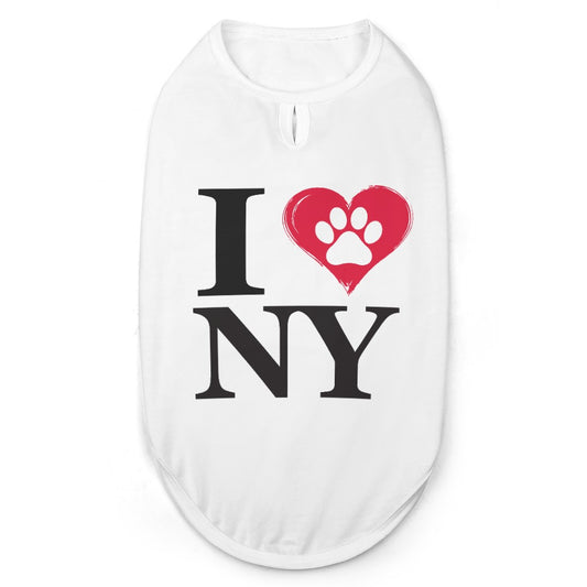I Love NY Paw in Heart Pet Tank
