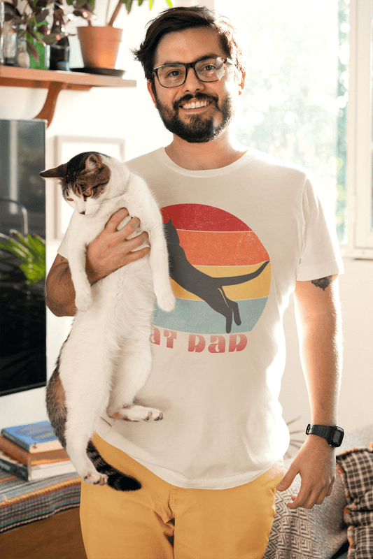Cat Dad Crew Neck Tee - Pet Pride Tees