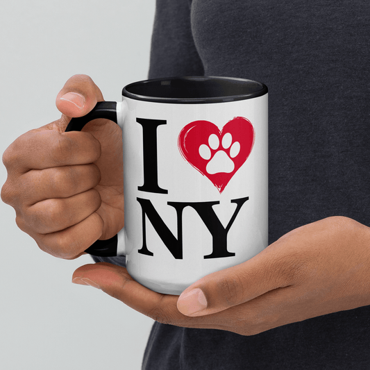 I Love NY Paw in Heart 15 oz Mug - Pet Pride Tees