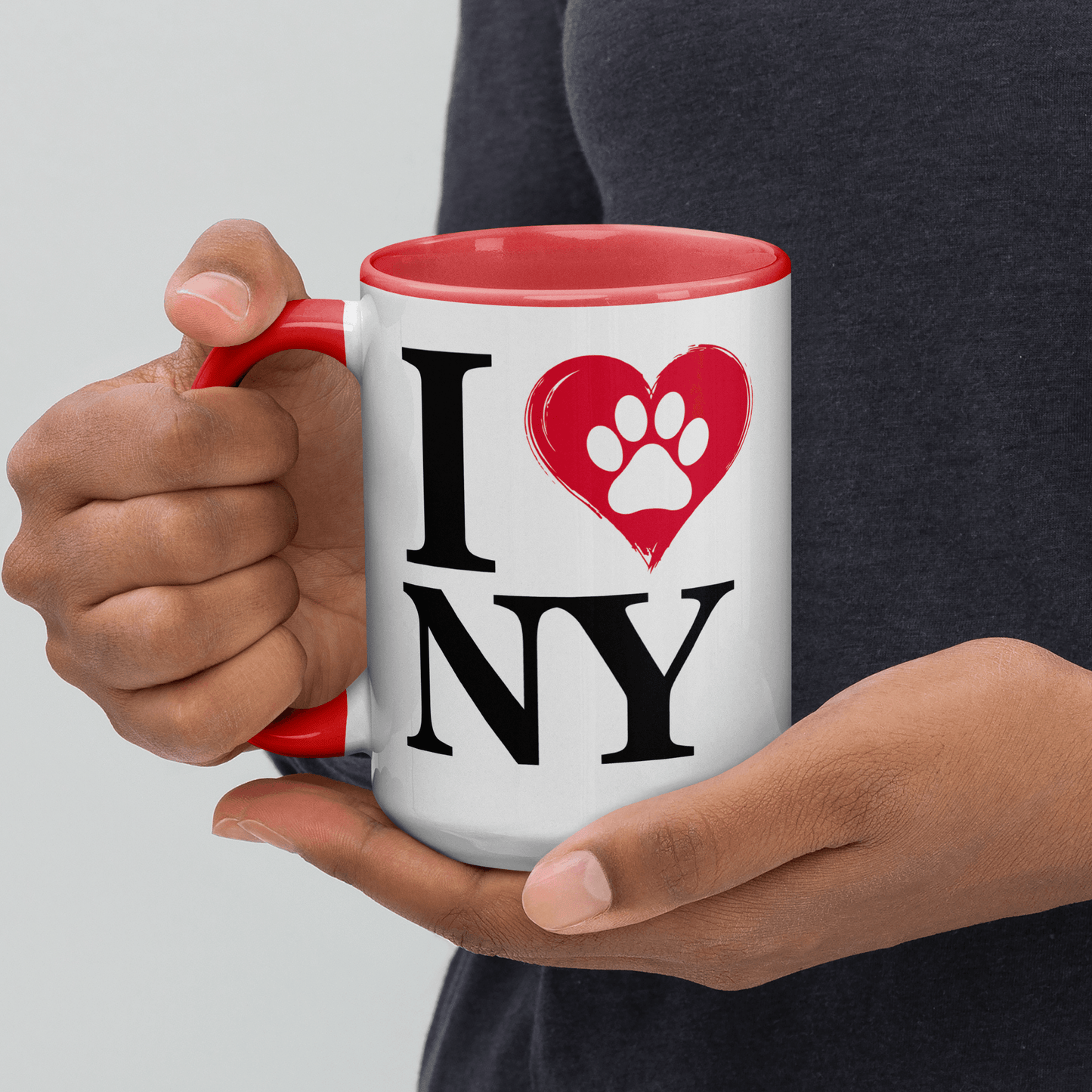 I Love NY Paw in Heart 15 oz Mug - Pet Pride Tees