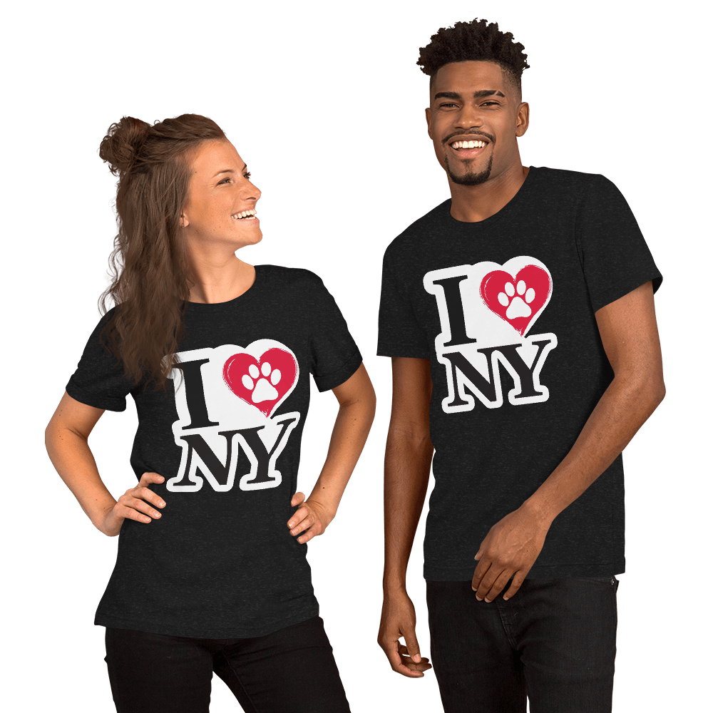 I Love NY Paw in Heart Crew Neck Tee - Pet Pride Tees