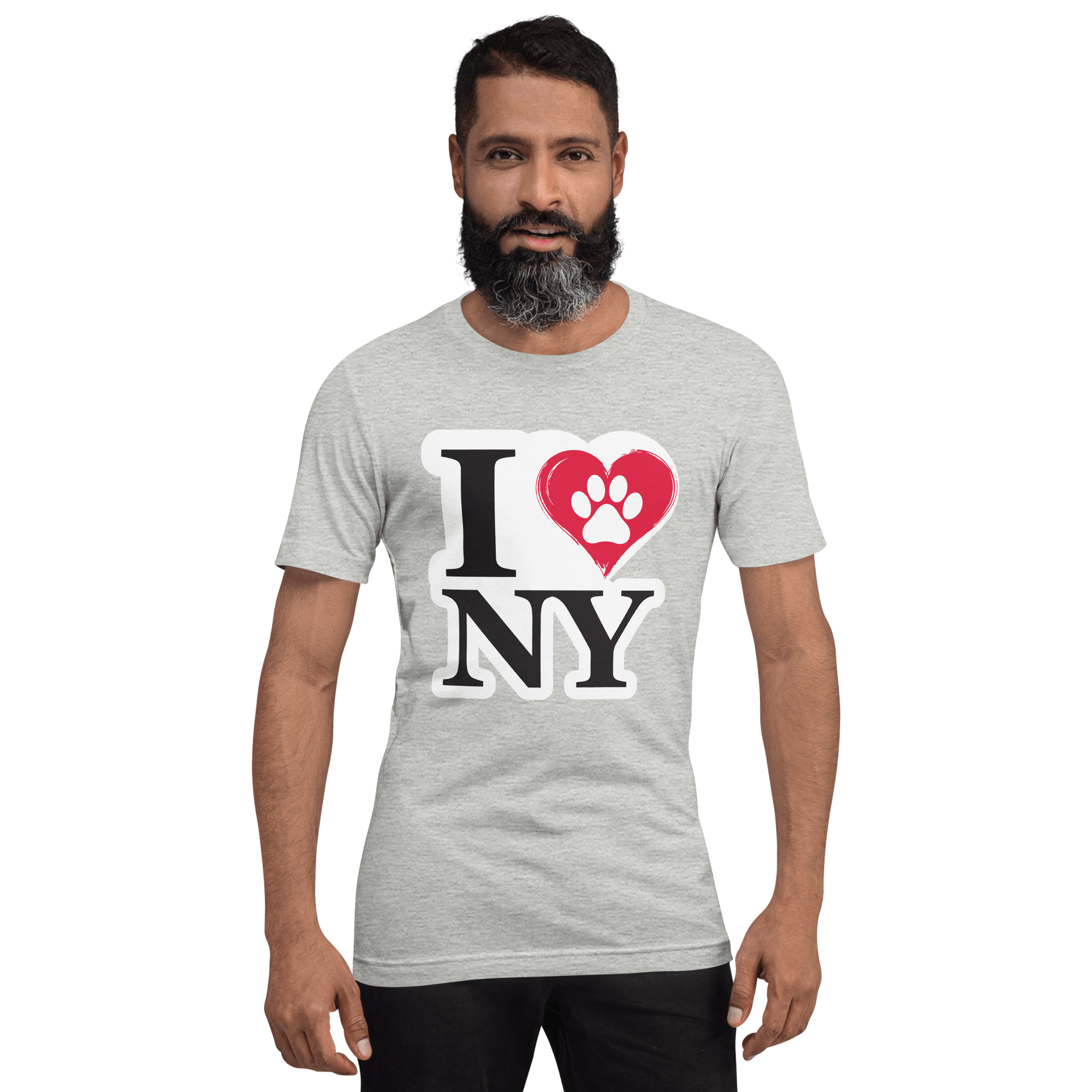 I Love NY Paw in Heart Crew Neck Tee - Pet Pride Tees