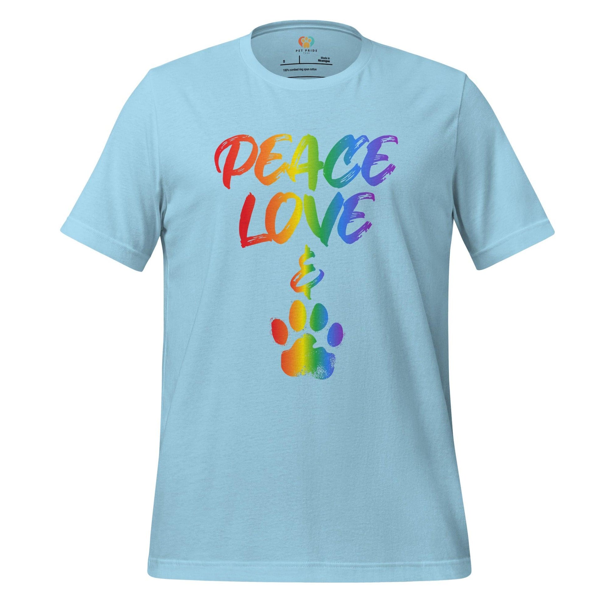 Peace, Love, & Paws Crew Neck Tee - Pet Pride Tees