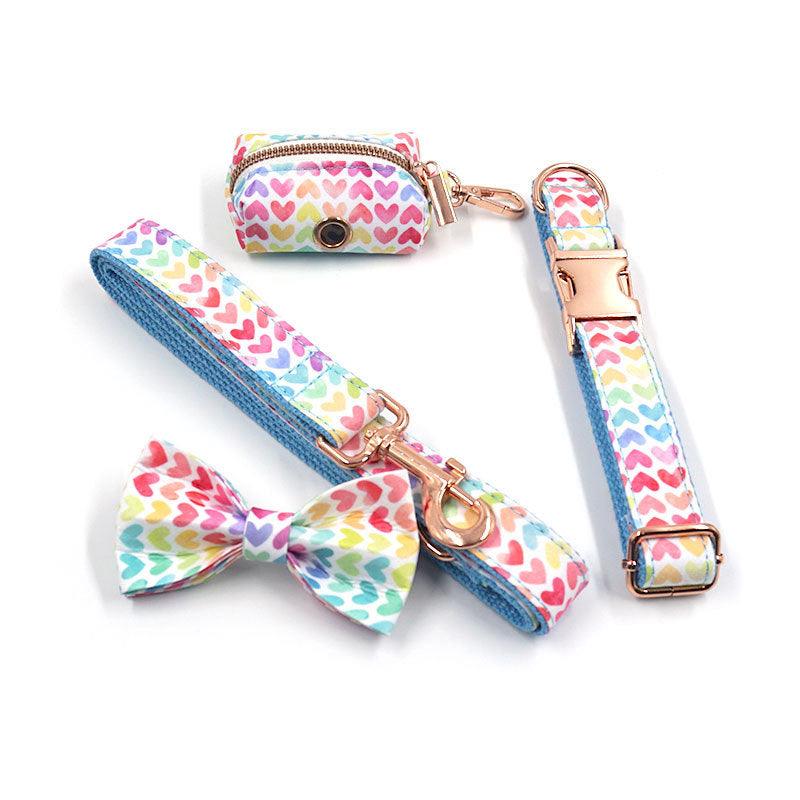 Rainbow Heart Print Pet Walking Set - Pet Pride Tees