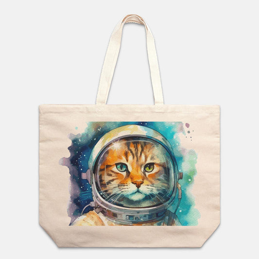Space Cat Oversized Canvas Tote Bag - Pet Pride Tees
