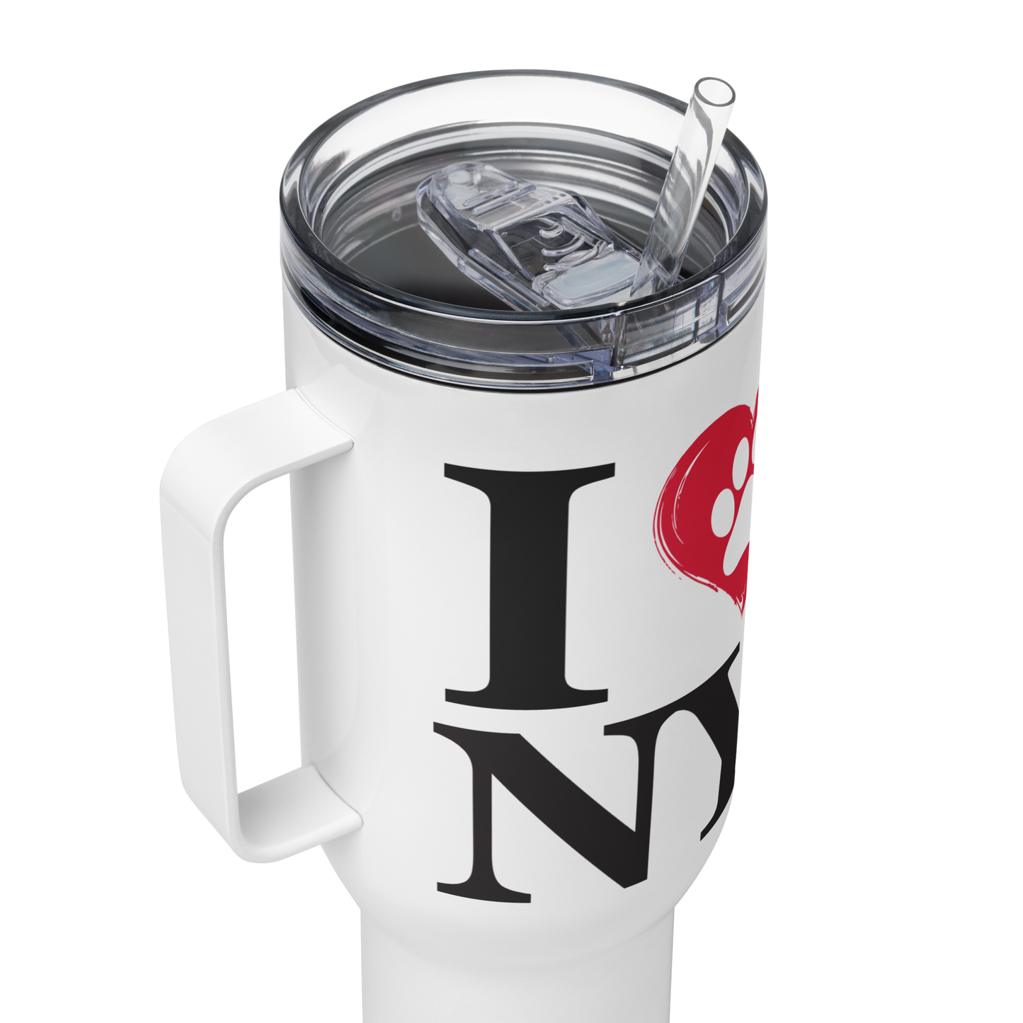 I Love NY Paw in Heart 40oz Travel Mug