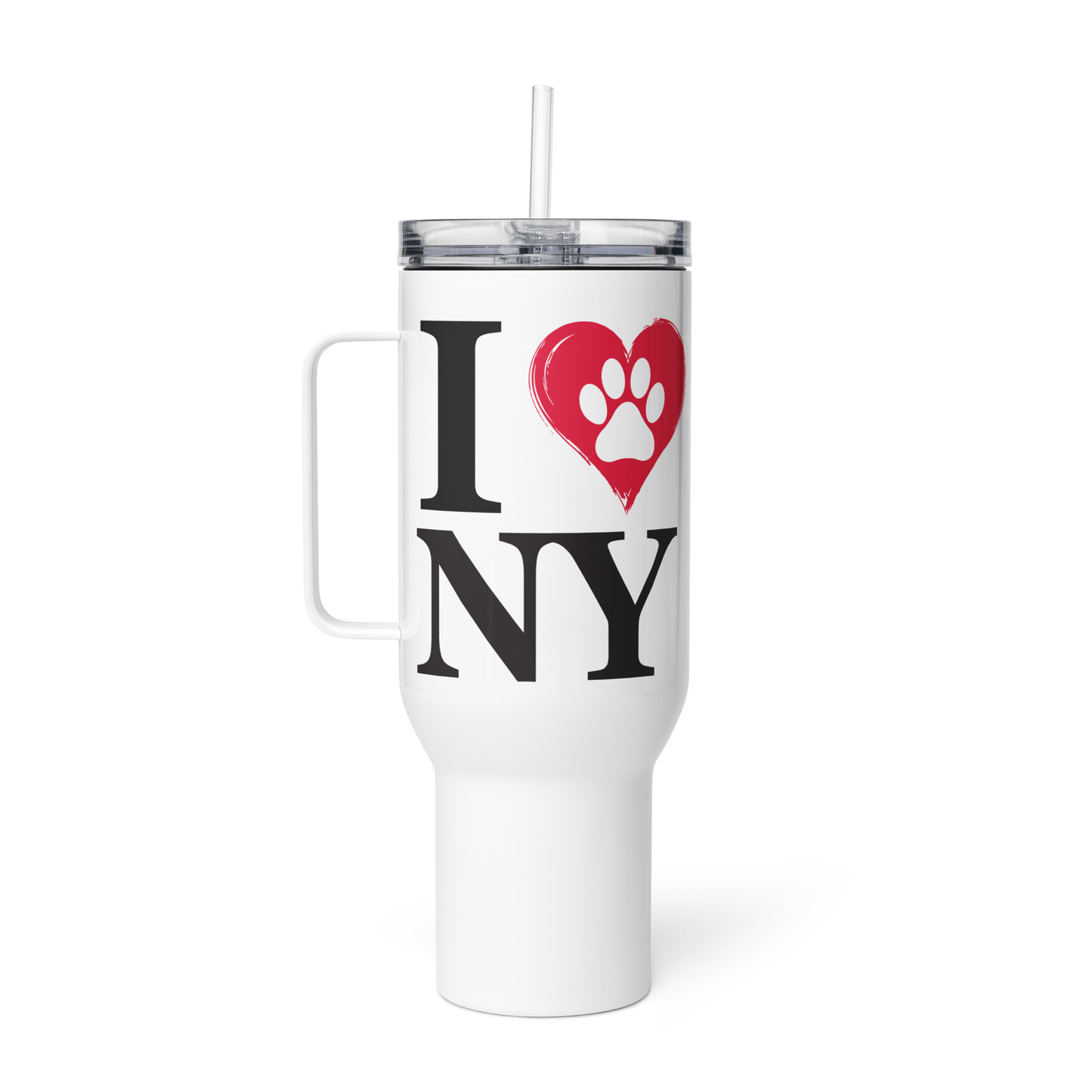 I Love NY Paw in Heart 40oz Travel Mug