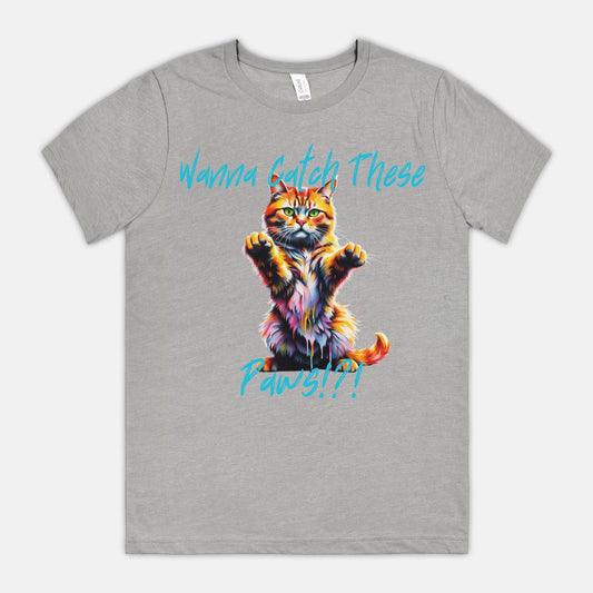Wanna Catch These Paws!?! Crew Neck Tee - Pet Pride Tees