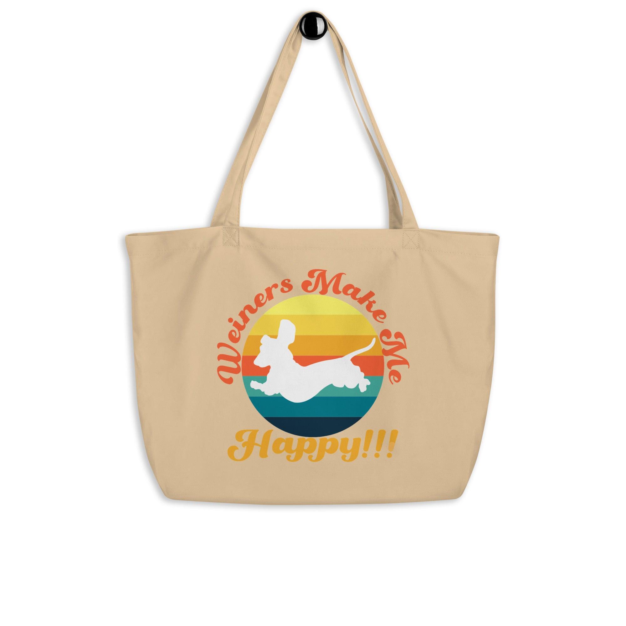 Weiners Make Me Happy Large Eco-Friendly Tote - Pet Pride Tees